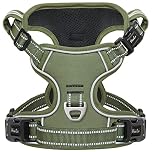 HEELE Dog Harness, No Pull Dog Harness Small, Release on Neck, Front Back Clips Dog Vest Harness Reflective Adjustable Padded, Easy Control Handle for Outdoor Walking Training, Green, S