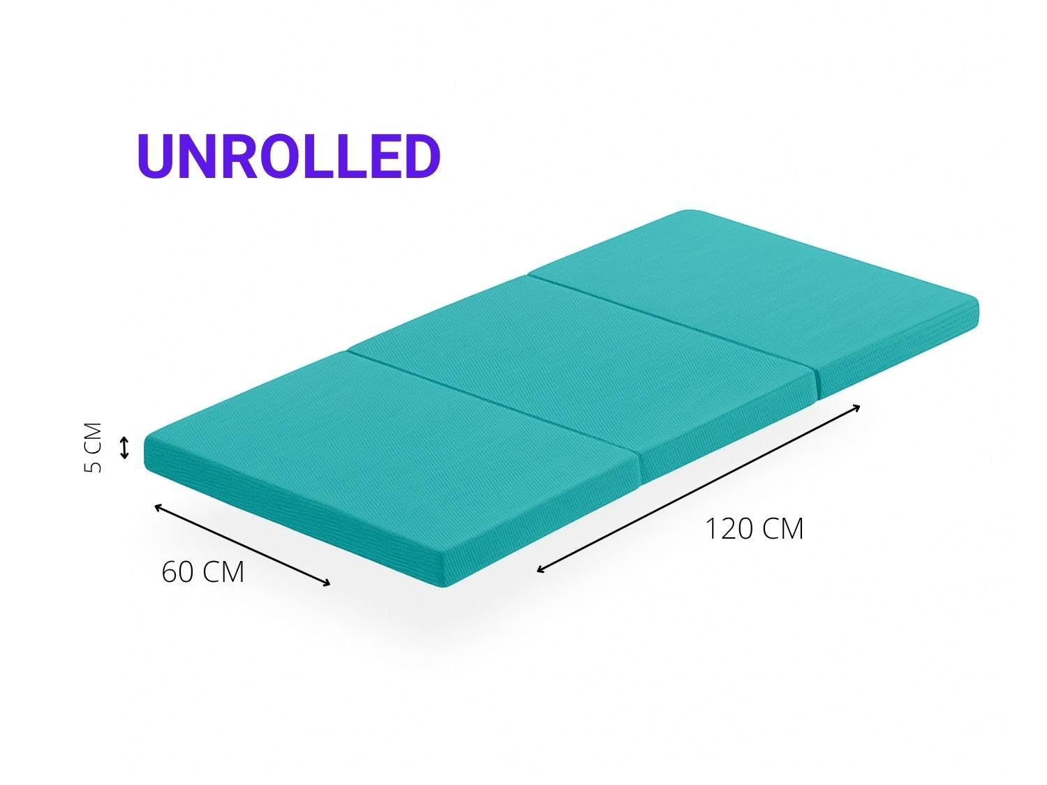 SONHO Colchón Plegable de Cuna de Viaje Bambi – Espuma HR D23, 120x60 cm, Grosor 5 cm, Tejido 3D Transpirable y Confortable