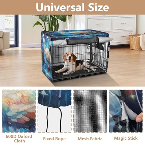 Housse de cage imperméable chien chat bleu autruche art de l'espace