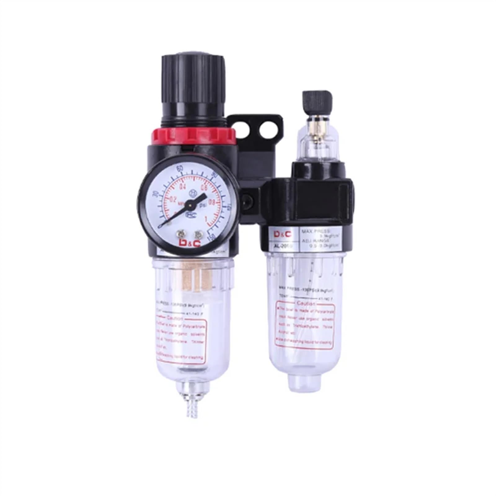 AFR2000 AFC2000 Filtro regolatore pneumatico Unità di trattamento aria Pressostati Manometro for compressore con raccordi(AFR 12mm fittings)