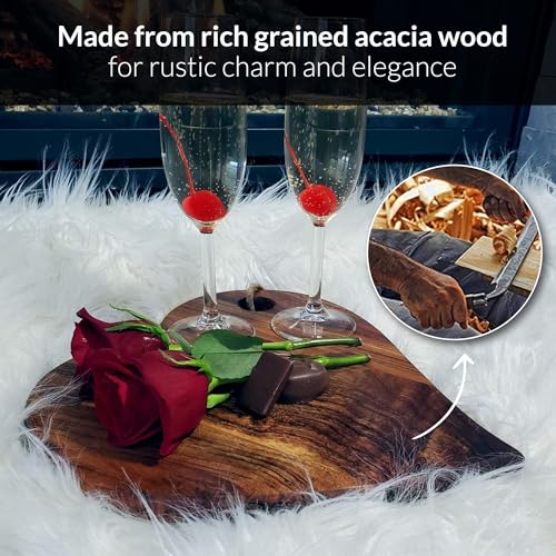 Tabla De Cortar De Madera Acacia En Forma De Corazón miniatura 3