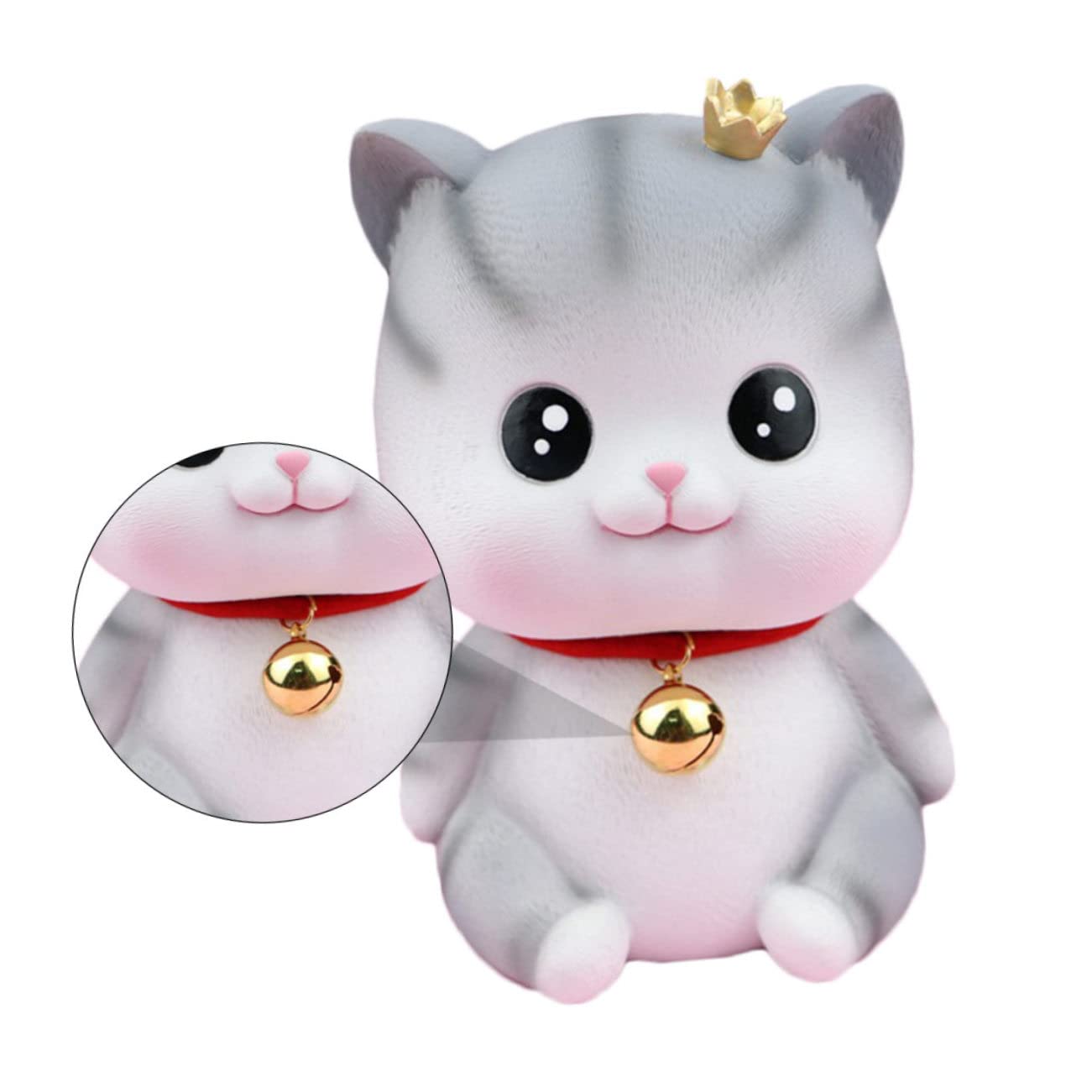 Hohopeti Tirelire Chat en Vinyle, Pot à Argenté pour Chatons, Motif Dessin Animé, pour Fille, Rangement de Monnaie, Décoration de Bureau Couleur Aléatoire