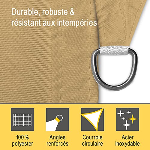 Voile d'ombrage triangulaire 5x5x7m Sol Royal imperméable pour extérieur
