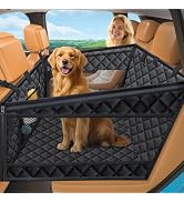 URPOWER Hard Bottom Dog Car Seat for Large Medium Dogs, Dog Back Seat Extender with 3-Sided Hard ...