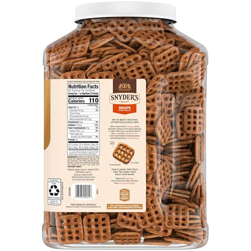 Image of Snyder's of Hanover Pretzel Snaps, 46 Oz Canister (Pack of 2)