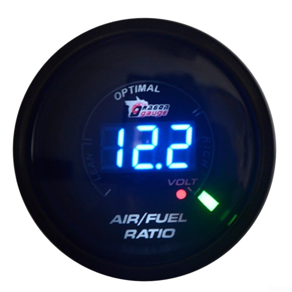 Misuratore di rapporto aria e carburante digitale 52mm con sensore a banda stretta per monitoraggio delle prestazioni automobilistiche Uscita AFR di tensione a doppio display