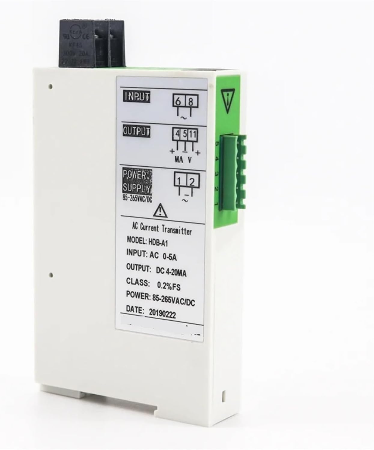 Current Transmitter Ac Current Transmitter Dc4-20Ma Rated Output Current Transformer Sensor with Zero and Span Adjustment 85-265VAC DC Power(Input 0-1A AC,4-20mA)