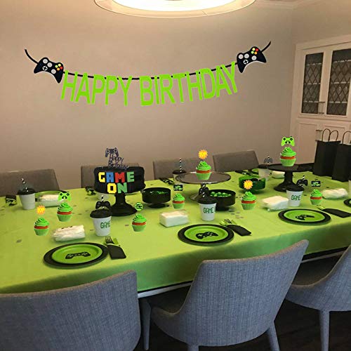 Laventy 29 Pcs Game On Cupcake Toppers Video Game Cupcake Toppers Set Gaming Party Decoration Boys Birthday Party Banners For Game Theme Party #TOP4