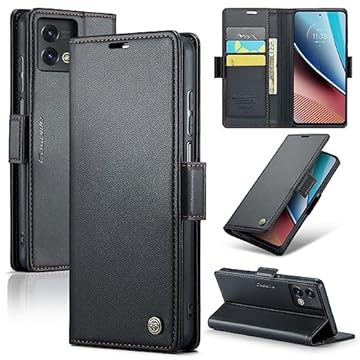 Capa carteira para Motorola Moto G Stylus 5G (2023), [bloqueio RFID] Suporte de cartão de crédito de couro premium [3 cartões] Capa de telefone magnética à prova de choque para Moto G Stylus 5G (2023)
