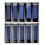 Leistung: 0,05W REFURBISHHOUSE 10 Stueck Mini Solar Panel neue 0.5V 100mA Solarzellen Photovoltaik Modul Sonnenkraft Ladegeraet DIY 53 * 18 * 2,5 mm