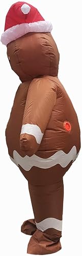 Miniatura 4 de Disfraz inflable de Navidad de hombre de jengibre para fiesta de adultos, decoración de Navidad o desfile (hombre de jengibre)