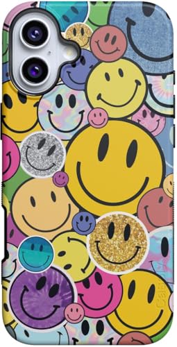Casely iPhone 16 Plus Case | All Smiles | Smiley Face Sticker | Bold Protective Design | Compatible with MagSafe
