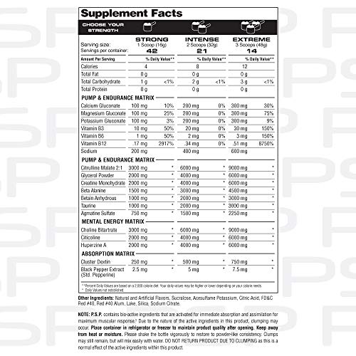 Metabolic Nutrition P.s.p. Physique Stimulating Preworkout 672G Zero Sugar Caffeine Free (Watermelon) #TOP2