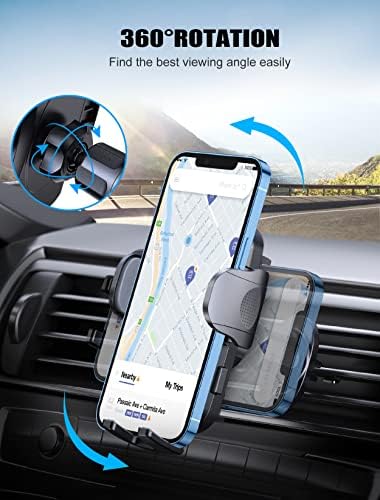 Mohard Car Phone Holder, 360° Rotate Phone Holder Car with Upgraded Vent Clip, Universal Car Phone Mount Holder Compatible with iPhone 14 Pro Max/13 Pro/12/X/8, All 4-7 Cellphones