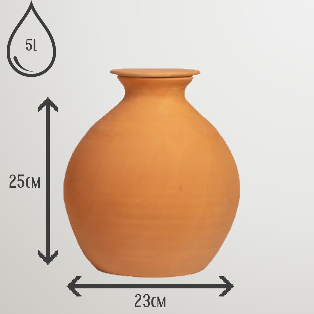 Pack de 3 poteries d'irrigation 5L pour jardins | Olla Artisanal Fait-Main 100% céramique| Diffuseur d'eau Autonome | Irrigation Lente | Facile, résistant et Efficace | Non émaillé Céramique