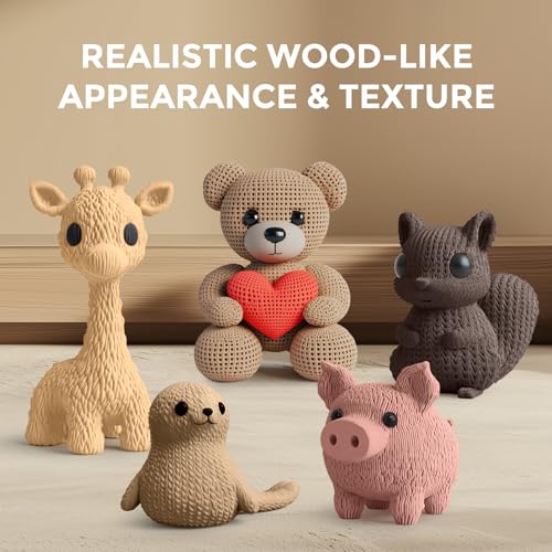 Image of SUNLU Real Wood Fiber PLA Filament 1.75mm, 250g Spool, 4 Rolls Bundle | Walnut+Logs+Cherry+Maple, Natural Matte Texture, Reduced Clogging
