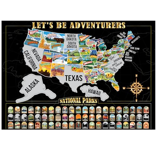 ALL 63 US National Park Scratch Off Map, USA Maps for Travel, RV Map of States Visited, Scratch Off Map of United States, National Park Posters, National Park Map, Travel Map Tracker