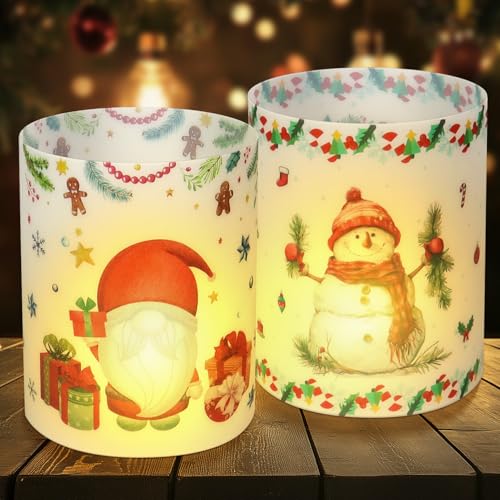 Suofuolef 12 Stück Windlicht Tischdeko, Weihnachten Tisch Deko für...