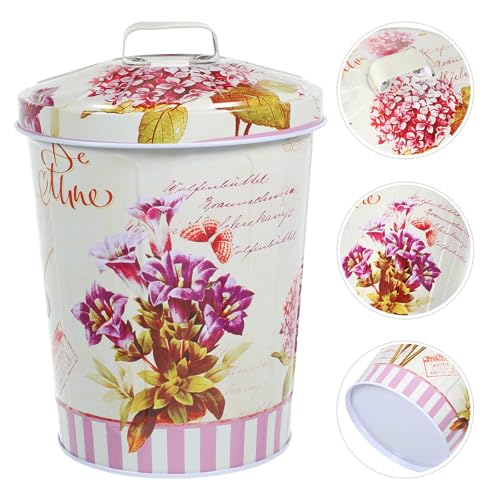 Caja de almacenamiento de hierro POPETPOP con tapa y asa para guardar dulces y galletas 6