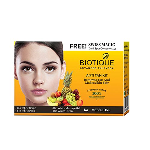 Biotique Tan-Removal & Clear Young Skin I Anti Tan Facial Kit I 6 Step Facial Kit I 5x10g+15g