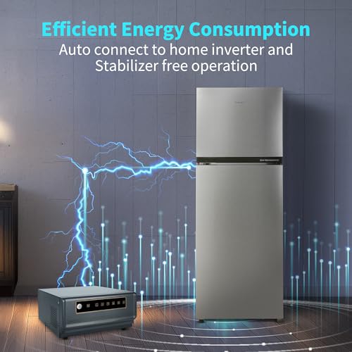 Image of SHARP 265 L Frost Free Double Door 2 Star Refrigerator |Japan 7 Shield Protection|Hi-Tech Inverter | (Silver Hairline, SJ-FF305V2-PSH)