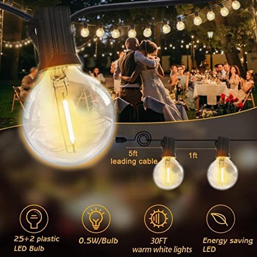 Histar Led Outdoor String Lights-30 Ft Dimmable Waterproof Patio Lights With 27 Plastic Edison Bulbs(2 Spare), Shatterproof Goble String Lights Decorative Backyard Balcony Bistro Party Cafe Lights #TOP3