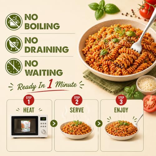 Pasta Zing Tomato & Basil Pasta, Pack of 7, 7.05 Ounce | Ready To Eat in 1 Minute | Made with 100% Italian Durum Wheat | Natural Ingredients | Classic & Flavorful | Easy Meal & Side Dish - 4