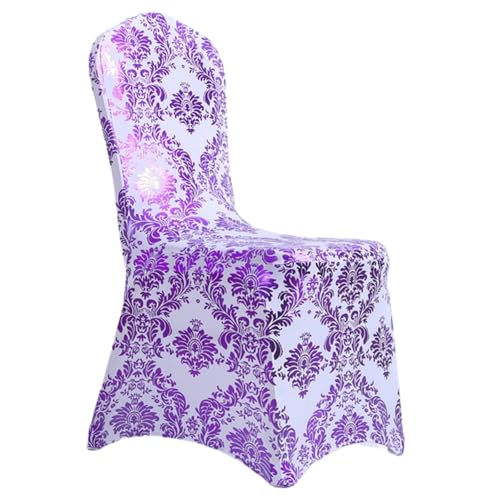 Elegant Gold Foil Print Stretch Chair Cover Stretch Fabric Chair Slipcover Slipcover Chair Back Decoration for Dining Room