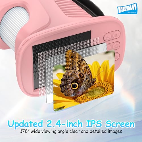 Microscope enfants sans fatigue oculaire écran 4K portable rose