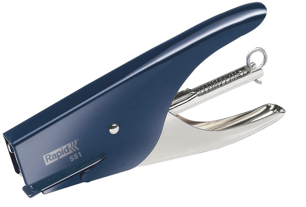Rapid Supreme S51 Stapling Pliers, 15 Sheet Capacity, Uses No. 21 Staples, Ergonomic Design, Metal, Dark Blue, 10538707