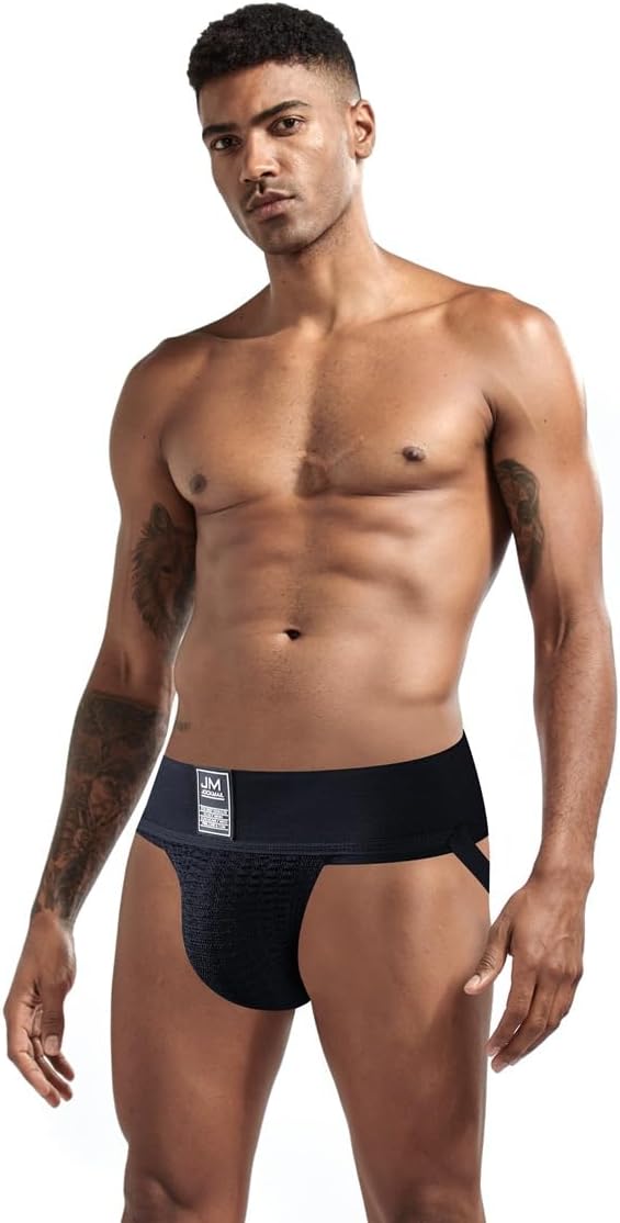 JOCKMAIL Men's Briefs Jock Strap Athletic Supporter Wide Belt Comfortable Men Sport Underwear Briefs for Gym Sport - Image 2