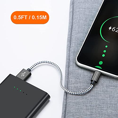 Image of CableCreation 3Pack Short iPhone Charging Cable 6 Inch /0.5FT, MFi Certified | Lightning to USB Data Sync Cord for iPhone 14 /14 Pro, AirPods Pro, iPhone 13, 12, 11, iPad