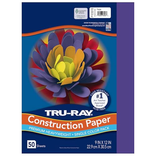Tru-Ray Construction Paper 50% Recycled 9 x 12 Purple Pack Of 50