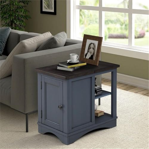 Parker-House-Americana-Modern-Traditional-Wood-Chairside-Table-in-Denim Parker House Americana Modern Traditional Wood Chairside Table in Denim