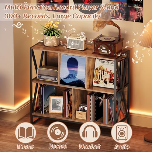 Welfuturer 3 Tier Record Player Stand with Flip-Down Record Shelf by Welfuturer - Used condition - Image 4