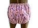 Haian ABDL Adult Incontinence Pull-on PVC & Print Cotton Flannel Pants (2XL, Pink)