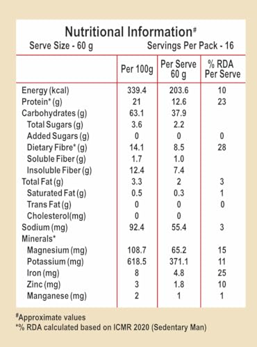 Image of Manna High Protein Multigrain Atta Low GI Sugar Control with 21g Protein, 14g Fibre (in 3-4 Rotis) 2. 2kg