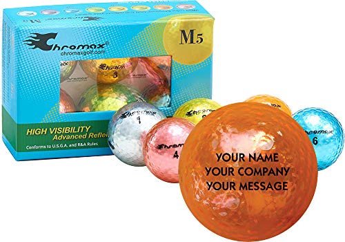 Chromax Metallic Mixed Color Personalized M5 Golf Balls - 6-Pack