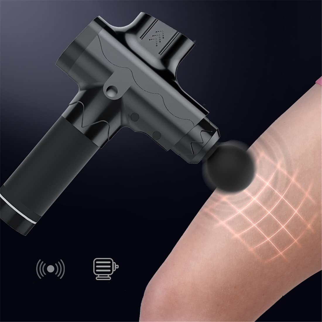 Pistola De Masaje, Pistola De Masaje Muscular, Pistola De Masaje Percasis De Tejido Profundo Masaje Muscular, para Alivio del Dolor con 6 Masajes,Negro
