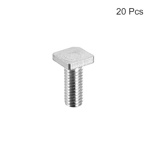 Miniatura 8 de uxcell Perno de cabeza cuadrada, 20 tornillos de máquina cuadrados M6 x 0.787 in con rosca completa de acero al carbono de grado 4.8