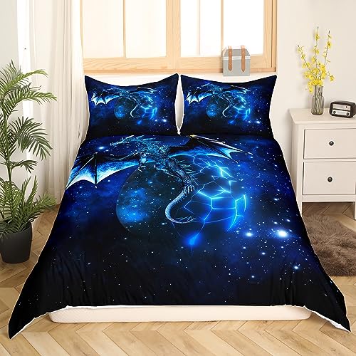 Loussiesd Galaxy Dragon Bettbezug 135x200 cm Kinder Chic Weltraum...