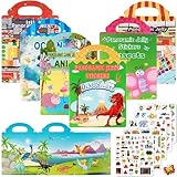 【Thèmes Variés】 : Ce livre d'autocollants réutilisable propose 6 thèmes différents : dinosaure, supermarché, océan, animal, véhicule et insectes. Les enfants peuvent laisser libre cours à leur créativité et coller librement différentes scènes avec des autocollants colorés.