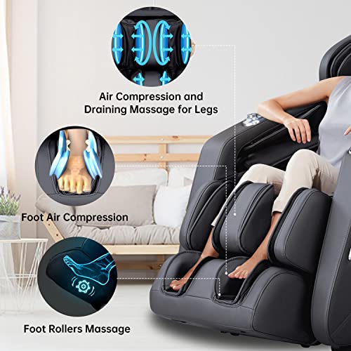 Massamax 2023 Massage Chair Recliner, Zero Gravity Full Body Yoga Stretching With Intelligent Ai Voice Control, Sl Track, Foot Rollers, Shiatsu (Black) #TOP7