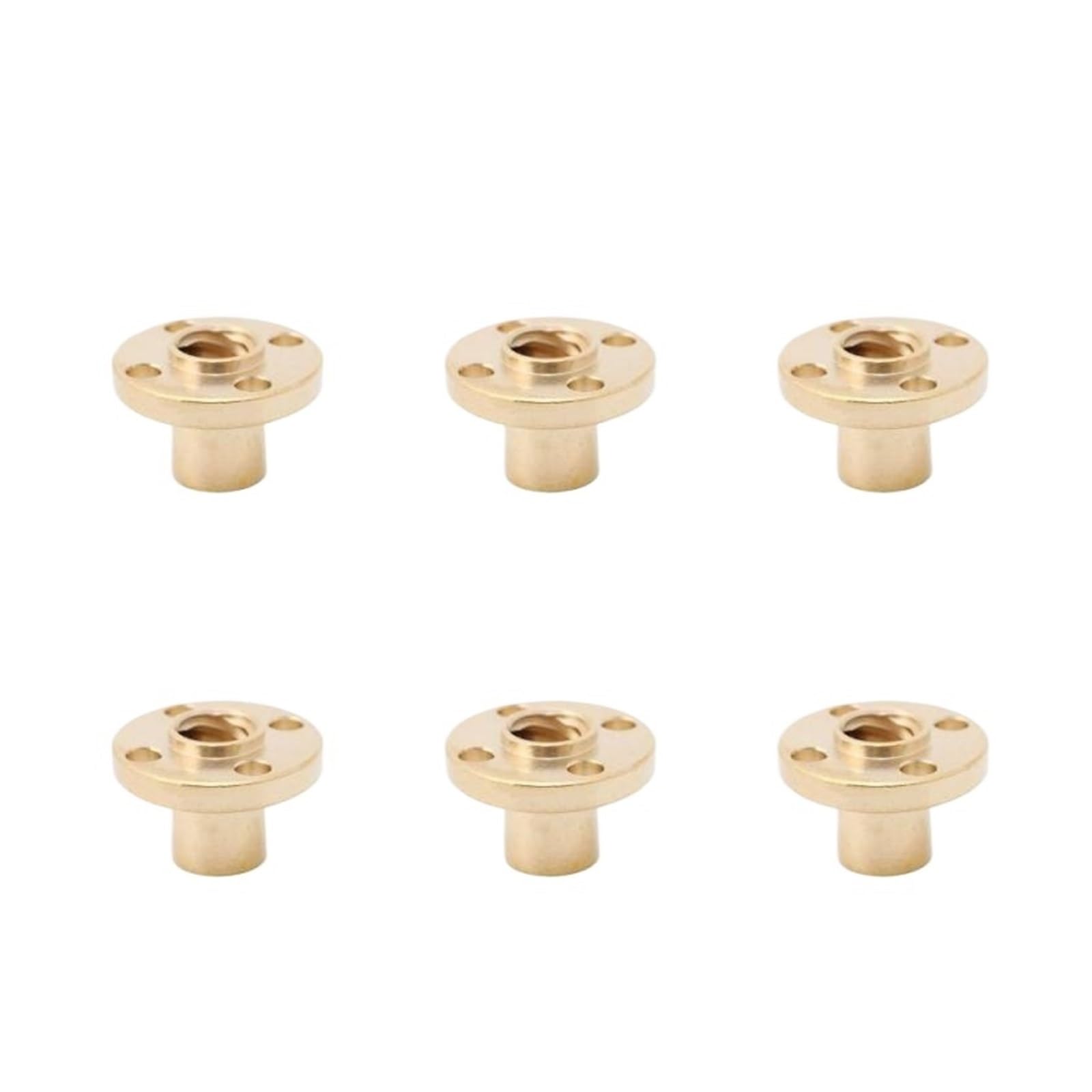 Metal Ball Screw nut 1~10PCS Trapezoidal T8 Screw Nut 8mm Copper Screws for Stepper Motor Lead Screw Diameter 10mm Pitch 2mm Brass(Style A 6pcs)