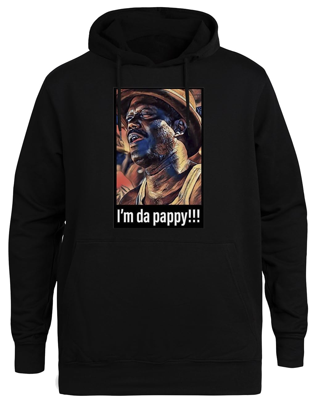 Im Da Pappy Unisex Czarna Bluza Ekologiczna z Kapturem Unisex Black Hoodie Eco-Friendly Hooded Jacket