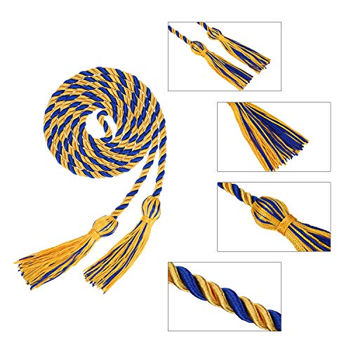 Image of TecUnite Graduation Cords Honor 2026 Polyester Yarn Decorative Garland Twist Ties with Tassels for Bachelor Gown Graduation