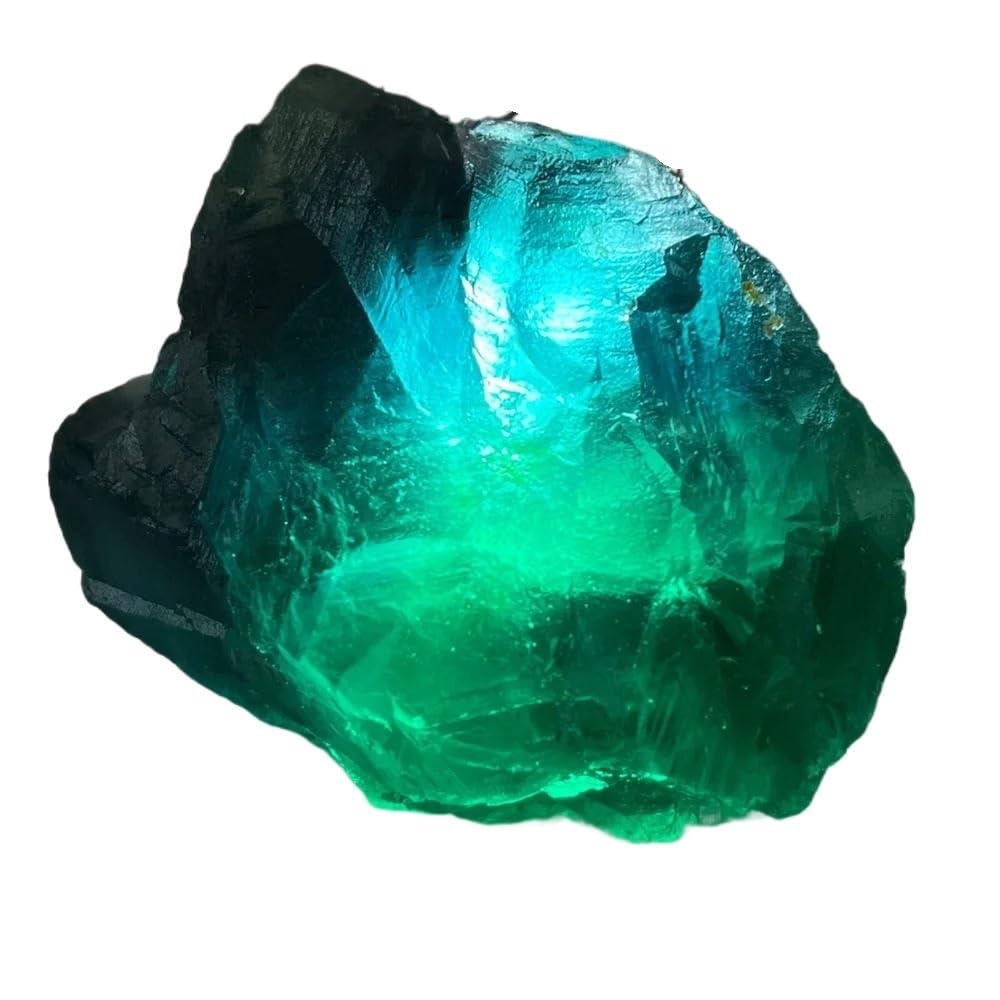 AARTERZZA 1pc 510-600g Green Fluorite raw Stone gem Spiritual Gift Aquarium Decoration