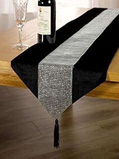Emma Barclay Eclat - Diamante Table Runner in Black - 13x72 (33x183cm)