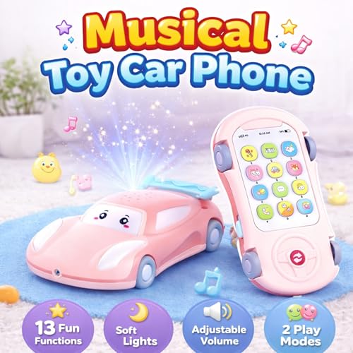 Image of Car Mobile Phone Toy for Kids |13 Functional Sounds and 2 Play Modes | Musical Kids Mobile Phone Toy with Rhymes, Tones & Lights | Early Learning Toy | Birthday Gift for Boys & Girls