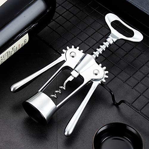 Byuee Wing Corkscrew Red Wine And Beer Bottle Opener With Wine Foil Cutter And Wine Stopper - Silver #TOP5